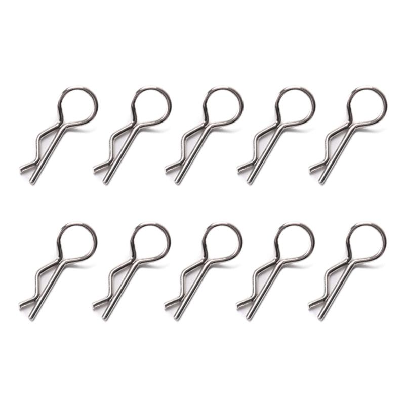 10pcs R-Shaped Metal Body Clips for 1/10 1/8 Model Car Durable Stainless Steel Pins for RCs Model Car Simple Fixing