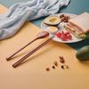 YFJY Japanese Style Wooden Chopsticks, Spoon & Fork Set for Students and Children with Cloth Bag - Three-Piece Tableware Set