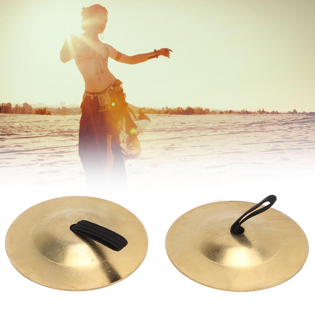 2Pcs Finger Cymbals Pure Copper Wear Resistant Easy Grip Finger for Dance Party Holiday