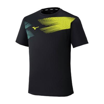 Table Tennis Wear Game Black X Size M [Mizuno] Shirt, Sweat-wicking, Quick-drying, 82JAD111, Unisex, Yellow,