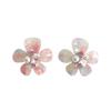 Silver needle super fairy three-dimensional flower stud earrings vacation style gentle acetic acid earrings sweet atmosphere earrings advanced sense