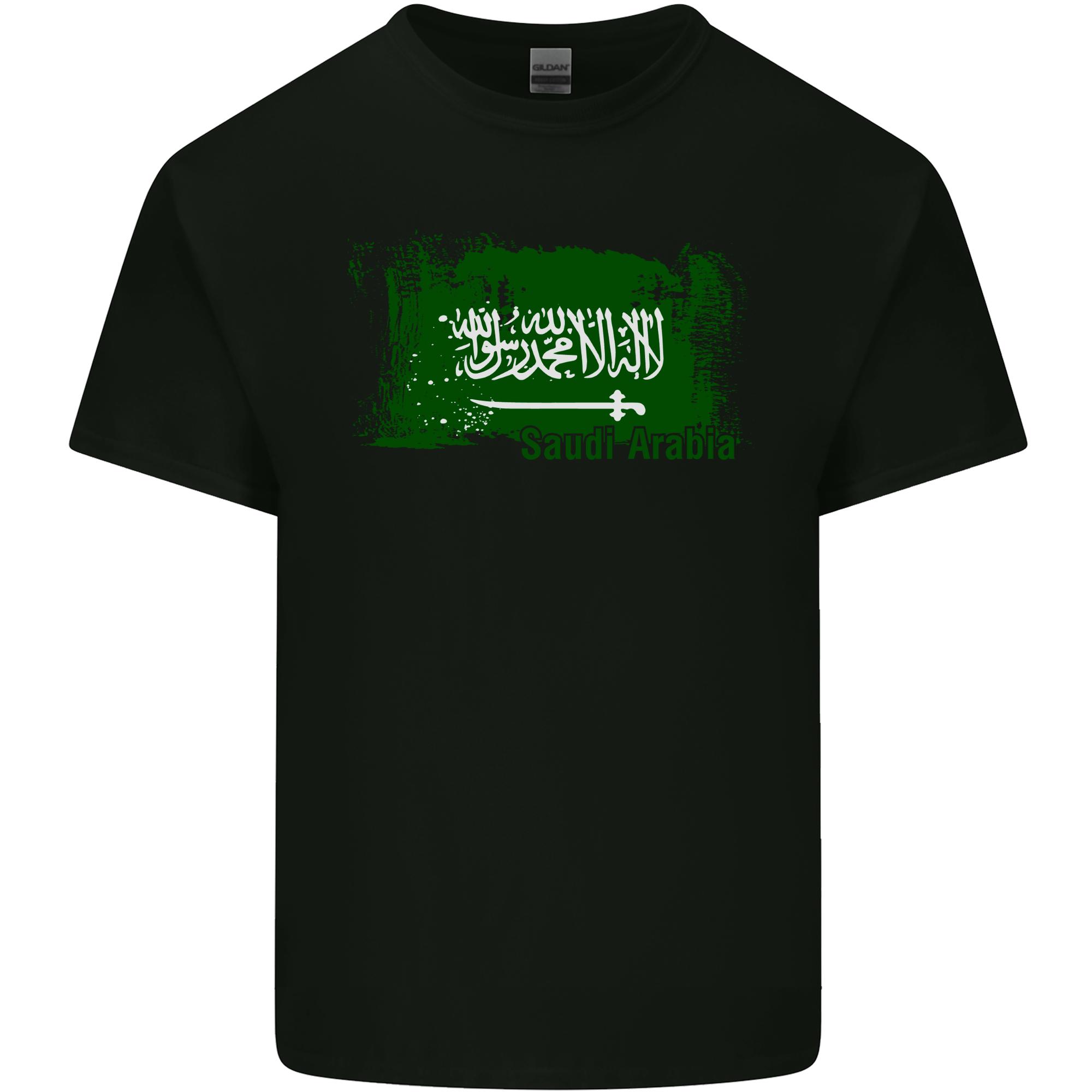 Saudi Arabia Football Distressed Flag Unisexs Light Cotton TShirt S