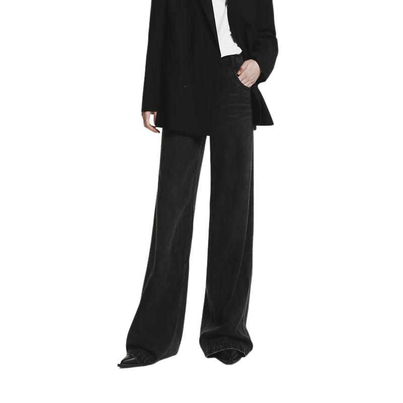 MO&Co. Women s Tencel Blend Mid-Low Waist Straight Leg Jeans S 26