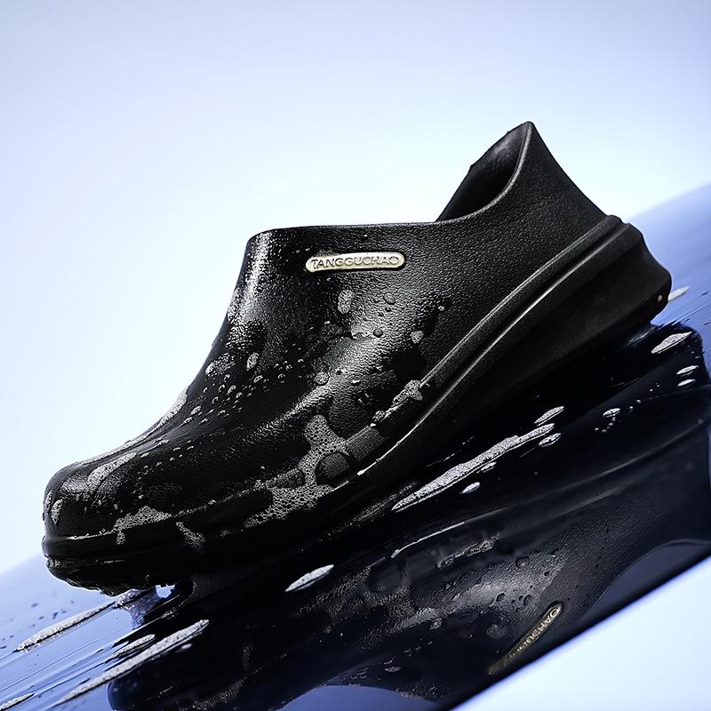 Men's Plus Size Waterproof Anti-Slip Chef Shoes - Safety, Oil Resistant, Anti-Odor Work Shoes for Restaurant Staff