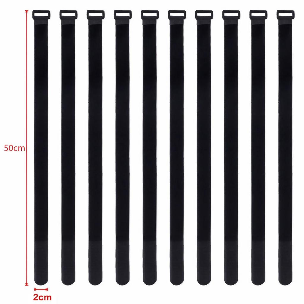 10 PCS 2*50cm Reusable Fastening Bike Tie Nylon Hook & Loop Durable Multil Purpose Self-adhesive High Quality Strap Cable Ties