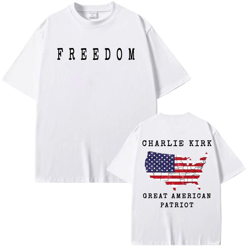 Charlie Kirk A Great American Patriot Vintage T Shirt Men Women Cotton Casual High Quality T-shirts Fashion Hipster Retro Tshirt