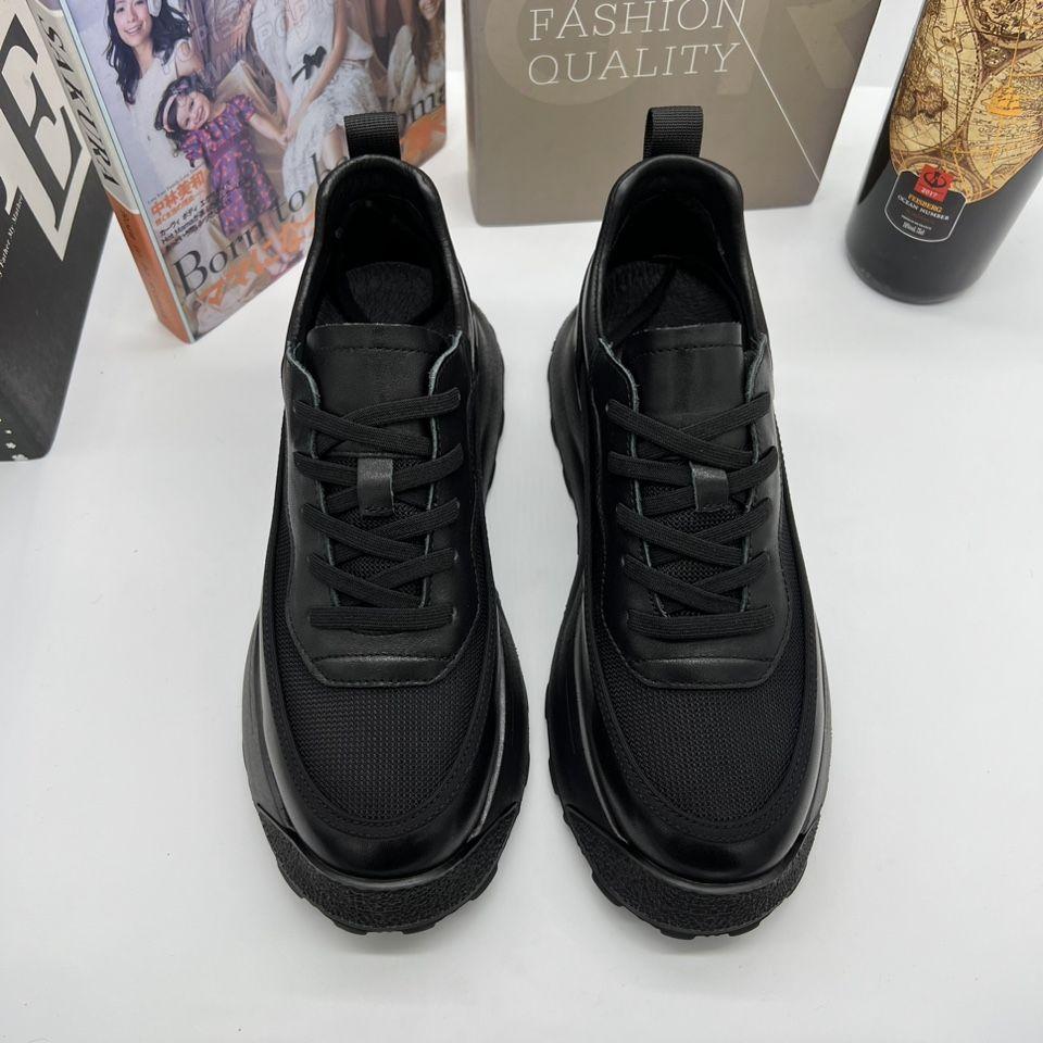 Herrenschuhe mit dicker Sohle Einfache Sommer-Strick-Sportschuhe Mesh-Freizeitschuhe Zapatos Casuales Sneakers Zapatillas De Deporte