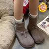 Non-slip thick-soled snow boots for women, winter velvet and thickened new models, warm one-pedal cotton shoes for women