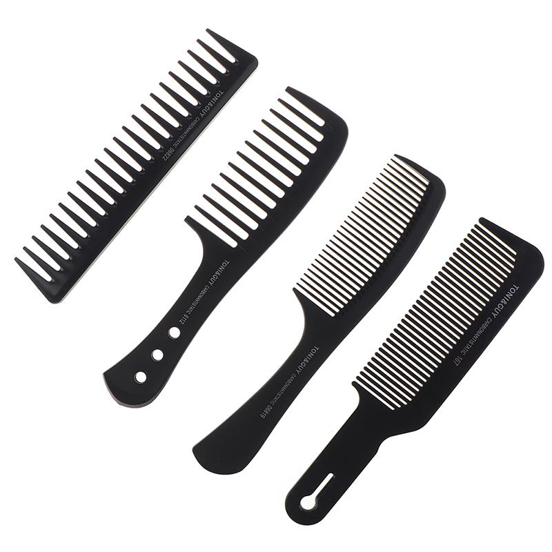 Portable Black Wide Tooth Comb Black Plastic Heat-Resistant Barber Comb For Hair Styling Tool