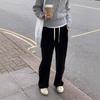 Women's Autumn Velvet Casual Sweatpants - Straight Fit Trousers for Fall and Winter