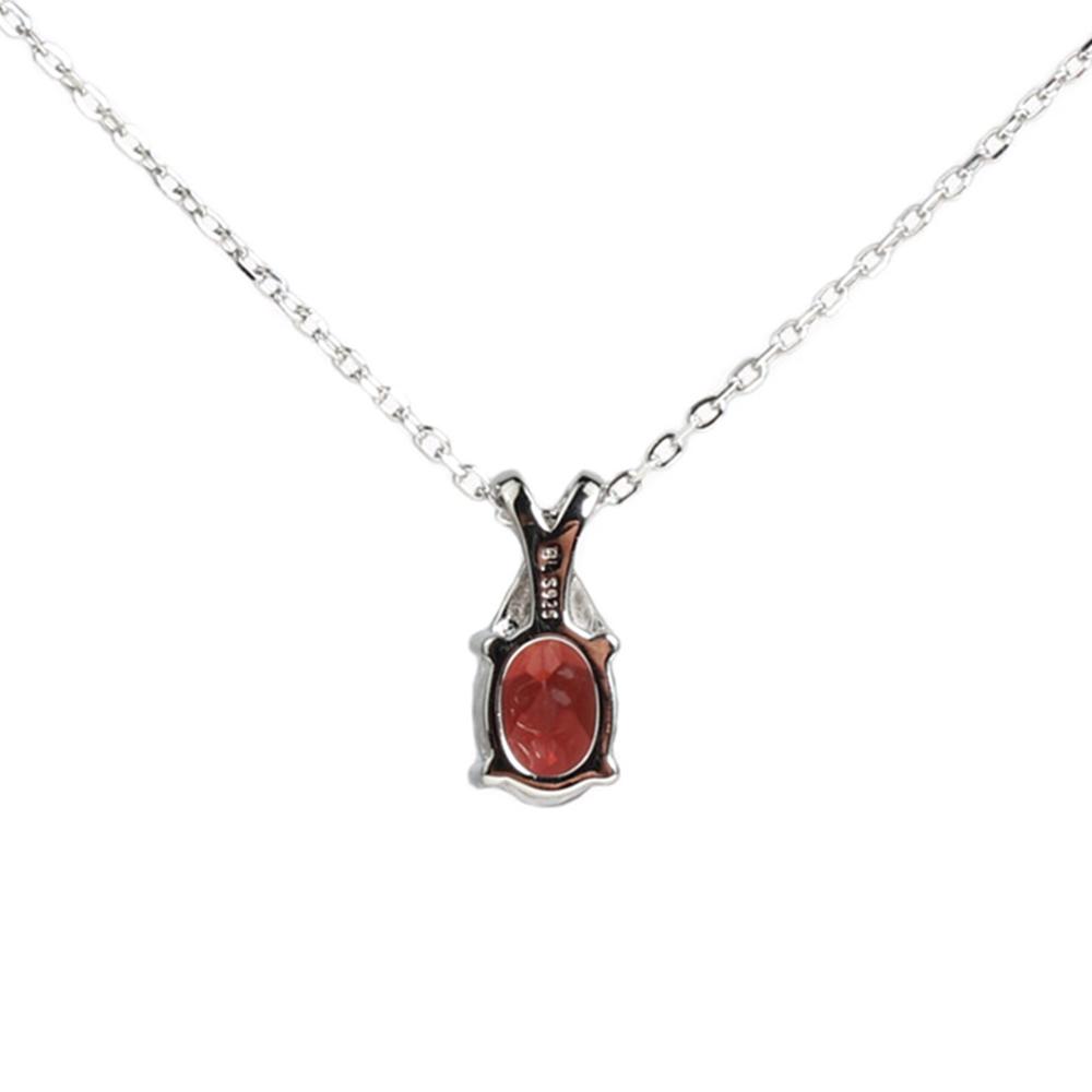 Elegant and Noble S925 Silver Pendant Necklace Natural Garnet Gemstone Fine Jewelry for Women's Anniversary and Engagement Gifts
