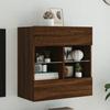 VidaXL TV Unit with LED Lights, Wall-Mounted Television Cabinet with Shelves, Hanging TV Stand Living Room, Modern, Oak 837098