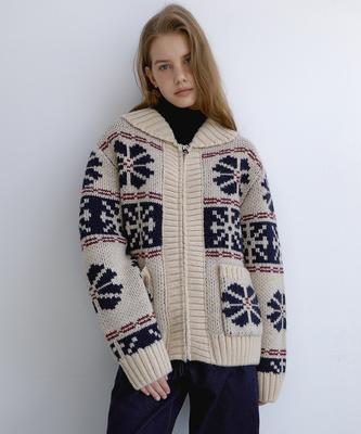 Laminez Vintage Nordic Zip-Up - Beige