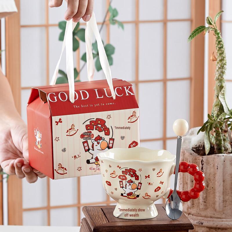 Креативная керамическая подарочная кружка с ложкой Pearl Cup + Spoon