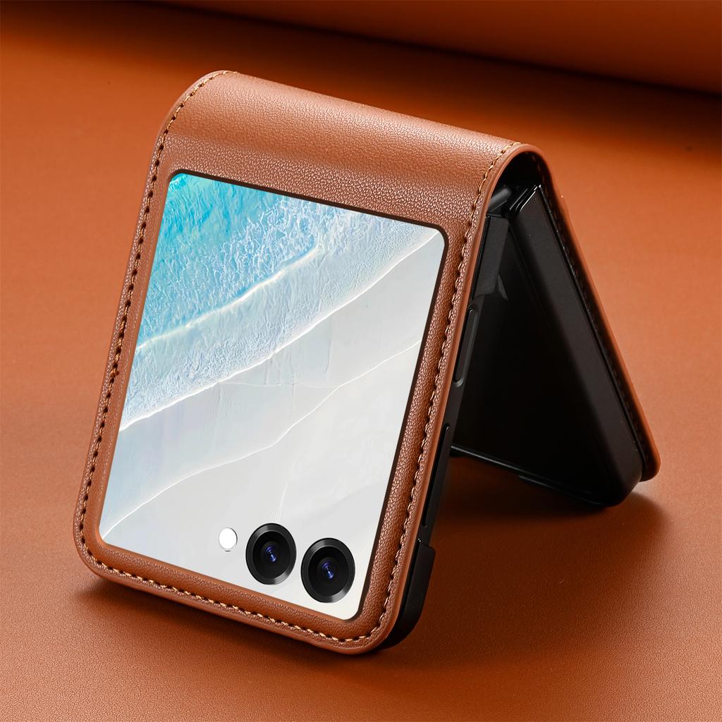 Biznesowa Skórzana Portmonetka Etui z Miejscem na Karty Dla Samsung Galaxy Z Flip 7 7fe 5G Flip 6 ZFlip 5 4 3 Flip7 Flip6 Magnetyczna Torba Pokrowiec Skin