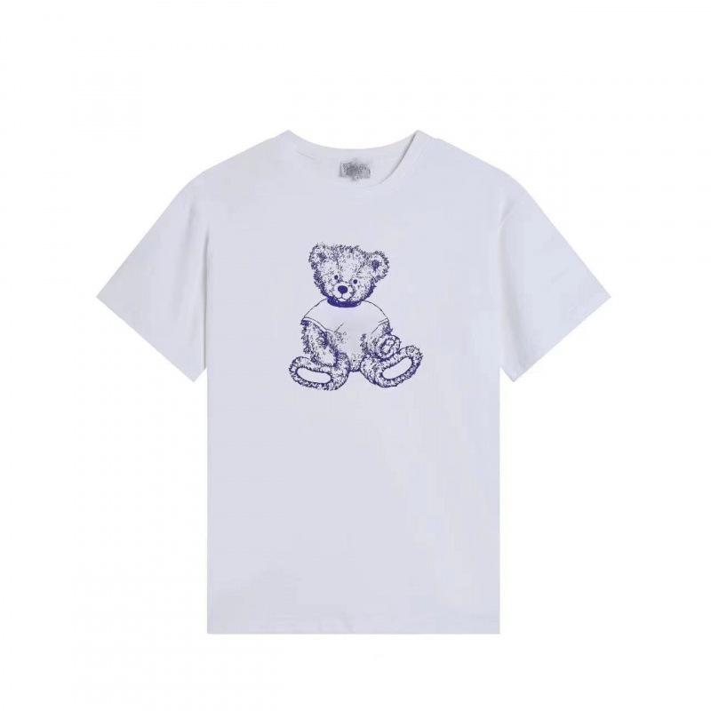 

MARI Trendy Cartoon Teddy Bear Print Loose Short-Sleeve T-Shirt for Couples Double Extra Large