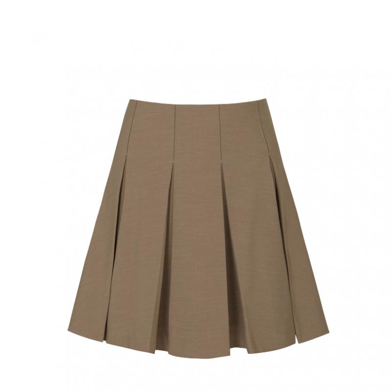 PLAYBOO Wool Like Pleated Skirt W Inner Pants