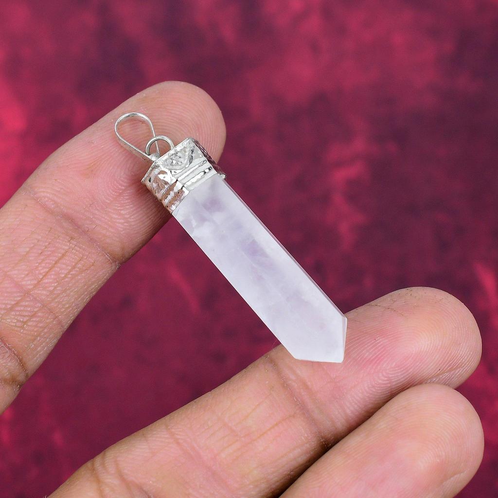 Rose Quartz Gemstone Handmade 925 Solid Sterling Silver Jewelry Designer Silver Chain Pendant Gift for Sister