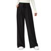 Fashion Women's Elastic High Waist Knitted Casual Wide Leg Pants With Pockets