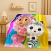 3D Cute Gabbys Dollhouse Cartoon Flannel Blanket,Ultra Soft Warm Plush Throw for Home Bedroom Bed Sofa Cover Picnic Girl Gift