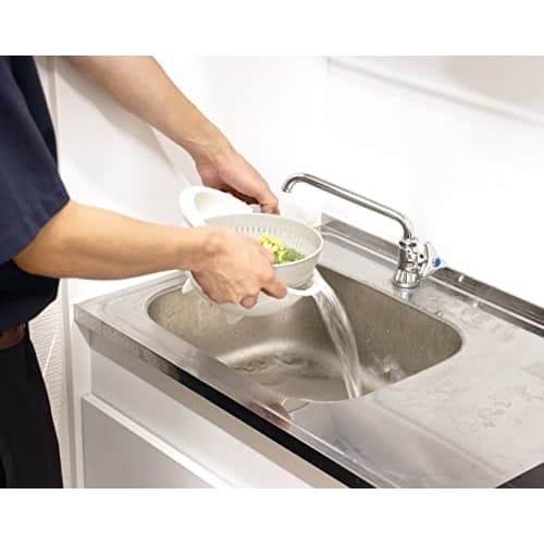 Takeda Corporation [Colander, Bowl Set, and Colander] White, 22 x 22.5 x 11.5 cm, Colander Bowl Set 81374