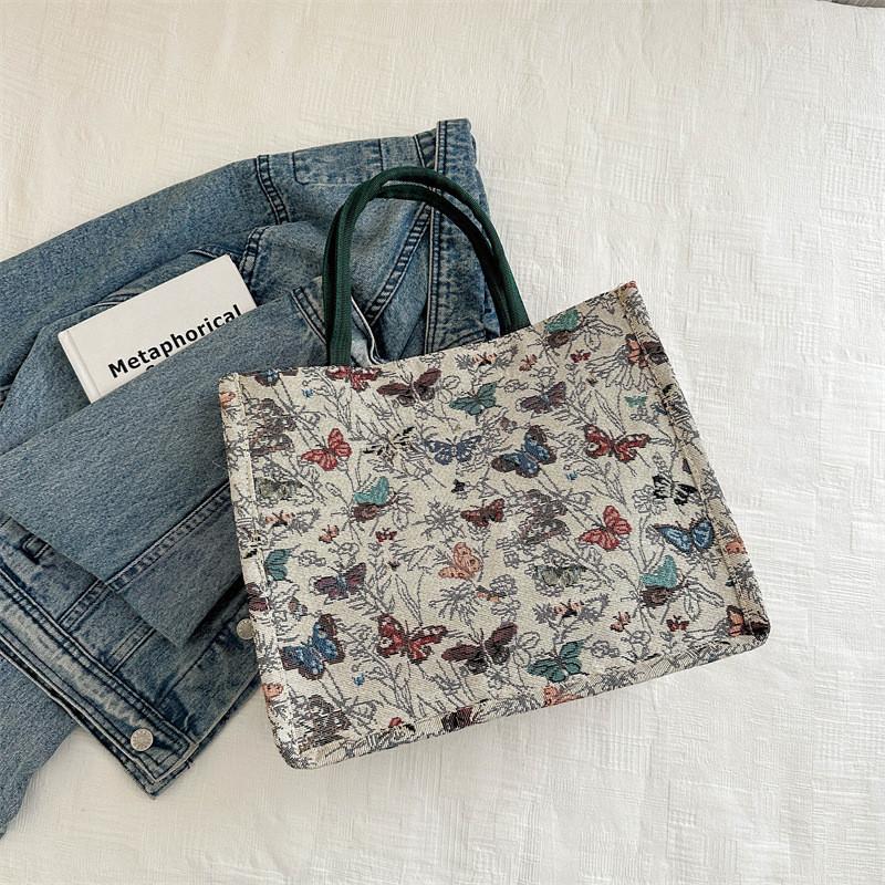 Stylish Large Capacity Tote Bag For Women Trendy Canvas Shoulder Bag Black Or White