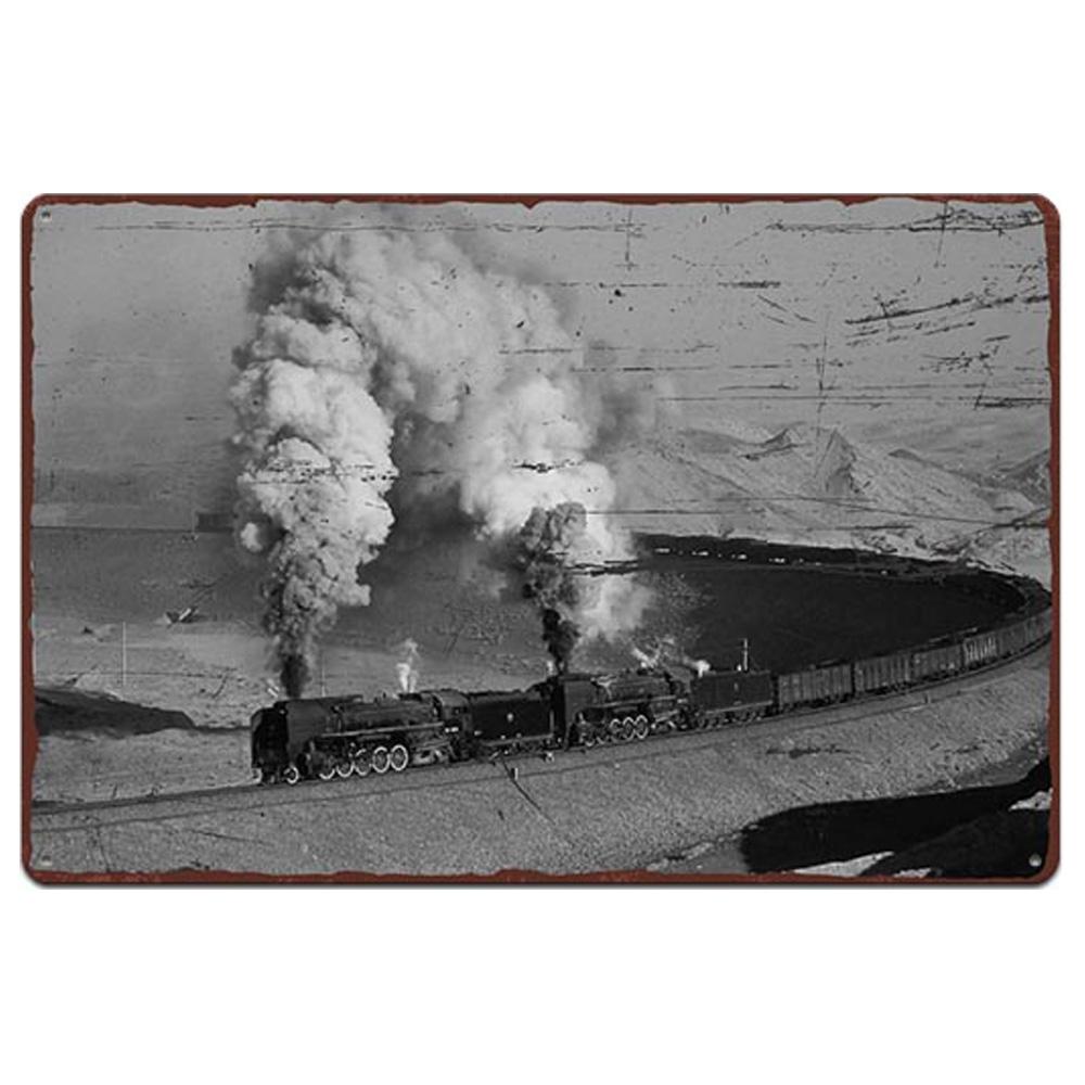 Poster Metal Tren Placă Vintage Semne de tablă Poster de perete Poster Placă retro Bar Pub Club Decor Home Decor Autocolante Poster