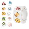 500 Pieces/roll Roll Sticker Hot-selling Tape Ins Salt-based Cartoon Sticker Hand Account Material Envelope Seal Sticker