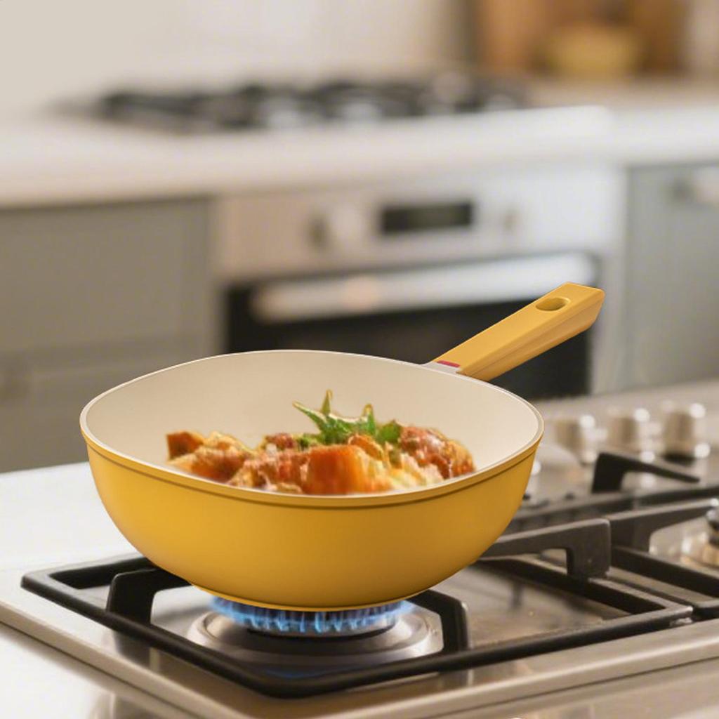 Frying Pan Multifunctional Alloy Skillet With Lid 1.9L Nonstick Frying Pan Skillet For Grilling Home Saute Baking Apartment Meal