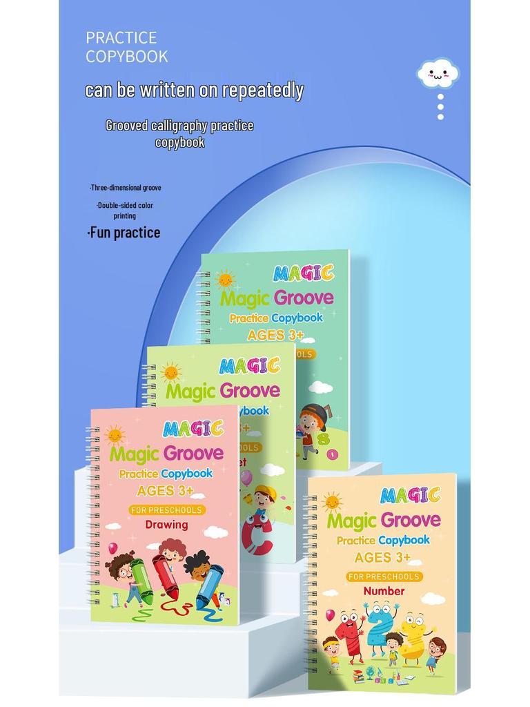 Children's Calligraphy Practice Book: Numbers & Letters for Beginners