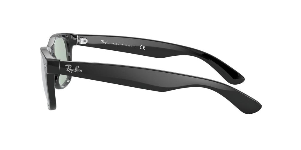 RB2132F New Wayfarer Shiny Black with Light Grey Asian Mirror Lens Ray-Ban Sunglasses, Lens, Fit,