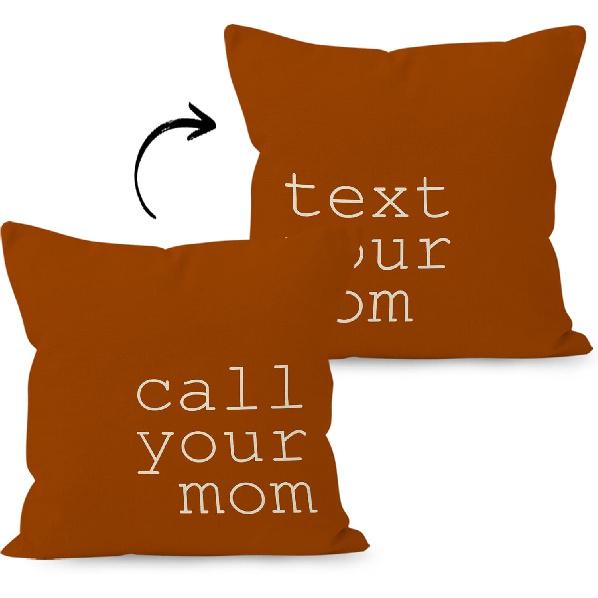 Call Text Your Grandma Reversible Linen Throw Pillow Covers 18 X 18 Inch, Grandchildren Freshman Graduation Gifts Decorative Pillow Covers for