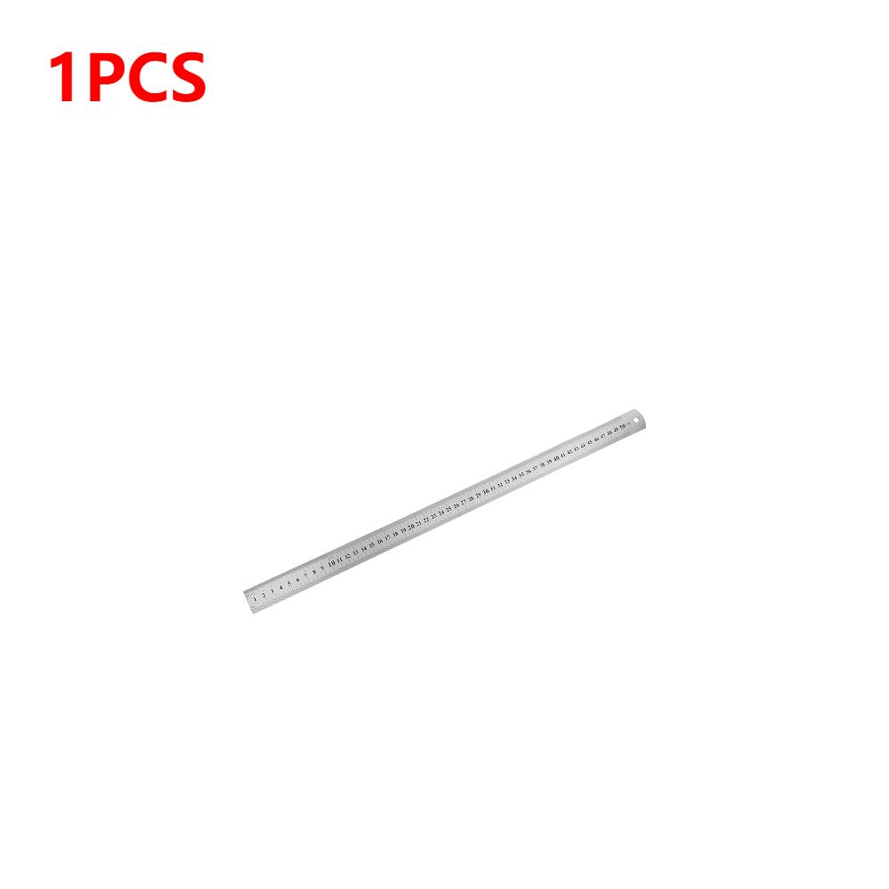 10-1Pcs 15-50cm Stainless Steel Metal Straight Ruler Ruler Tool Precision Double Sided Measuring Drafting Accessory Hand Tool
