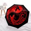 1pc Yin Yang Dragons Automatic Open/close, Heavy-Duty Iron Frame & 8-Rib structure, Compact Folding Umbrella for Women/Men, All-Season Travel, Hallowe
