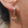 1 Pair Fashion Colorful Snowflake Zirconia Dangle Earrings for Women Golden Earring Jewelry Wedding Party Accessories