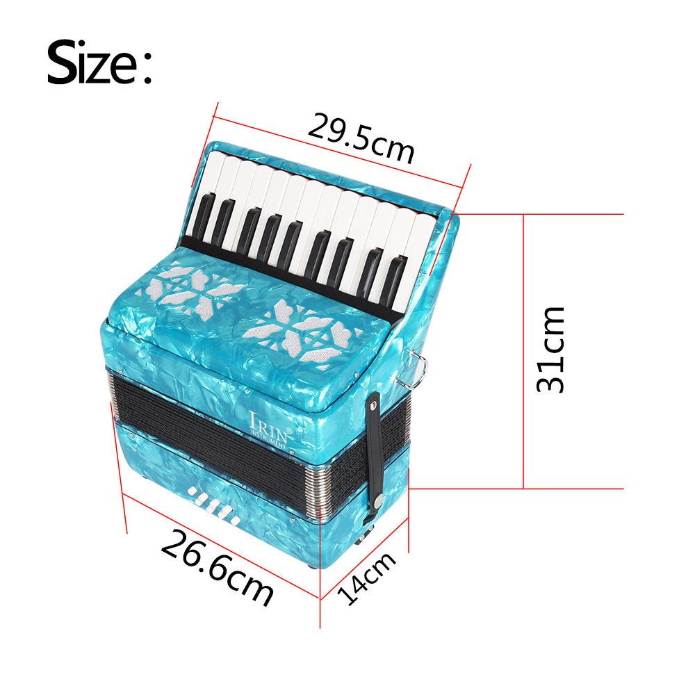 

IRIN 22-Key 8-Bass Accordion - Celluloid Professional Performance Musical Instrument небо синє кольору