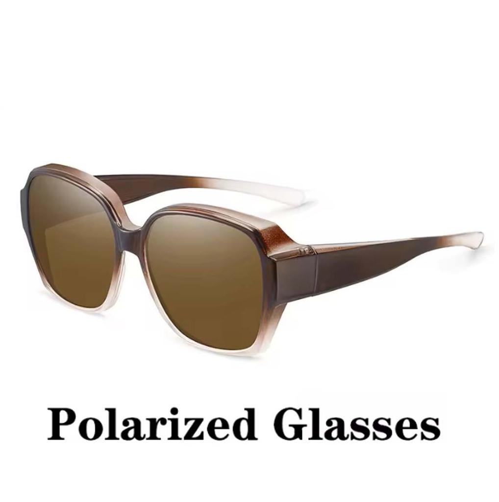 Fashion Round Polarized Sunglasses Cover Over Myopia Prescription Glasses Portable Men Women Vintage Fishing Driving Eyewear