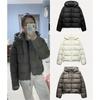 Fall/Winter Women's Classic Simple Cotton Jacket Long Sleeve Quilted Thick Warm Hooded Jacket
