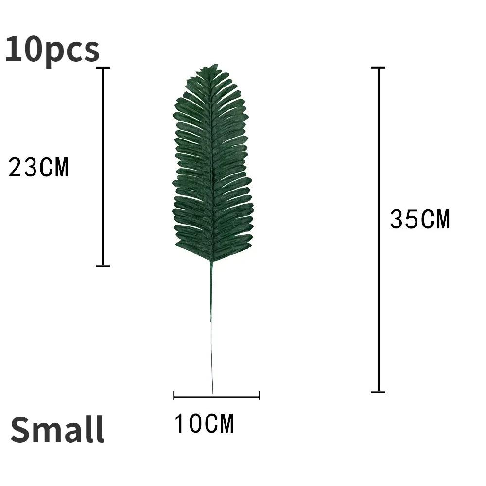 10pcs Hawaii Artificial Palm Leaf Turtle Back Leaf Jungle Beach Theme Party Flower Arrangement Mat Accessories Cup Mat