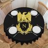 Round Oilproof Emblem of Napoleon Bonaparte Table Cover France French Empire Eagle Tablecloth for Picnic 70 Inch Table Cloth