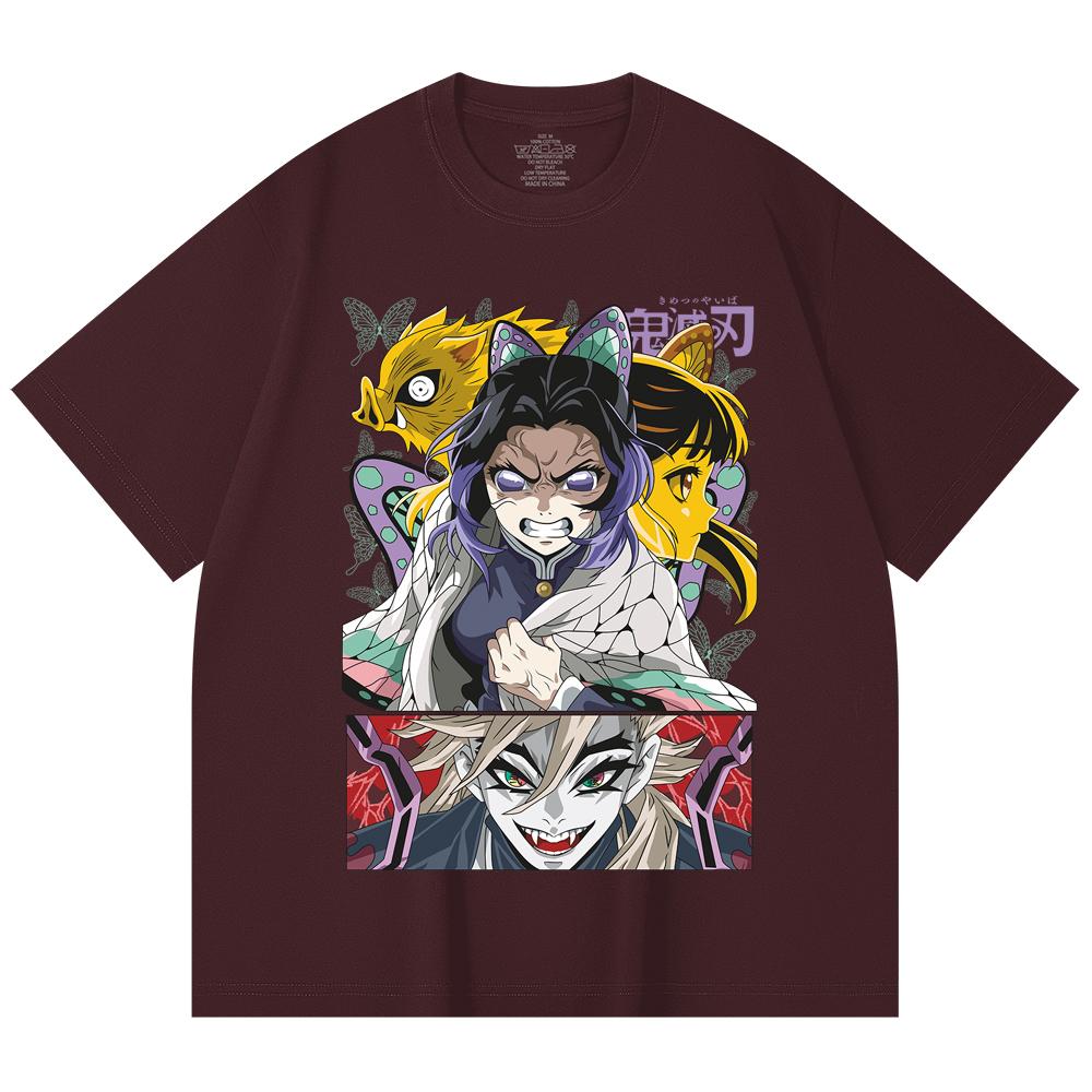 

230 Gsm 100% Cotton Demon Slayer V119 Shinobu Print Unisex Heavy Cotton T Shirt 2XL