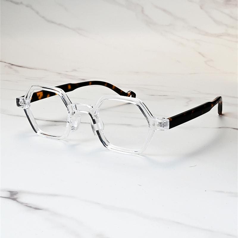 New Anti Blue Light Glasses Female Classic Retro Small Frames Eyeglasses Women Polygon Pure Color Rivet Eyewear Frame