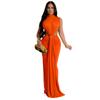 European & American Women's Sexy Sleeveless Solid Color Side Slit Dress - New Fashion Skirt