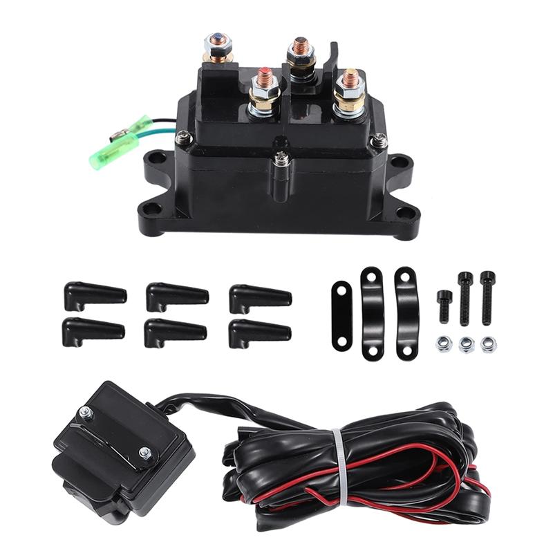 A16P-Winch Solenoid Relay Contactor Rocker Kit Winch Solenoid Relay Contactor & Winch Rocker Thumb Switch Combo ATV Accessories