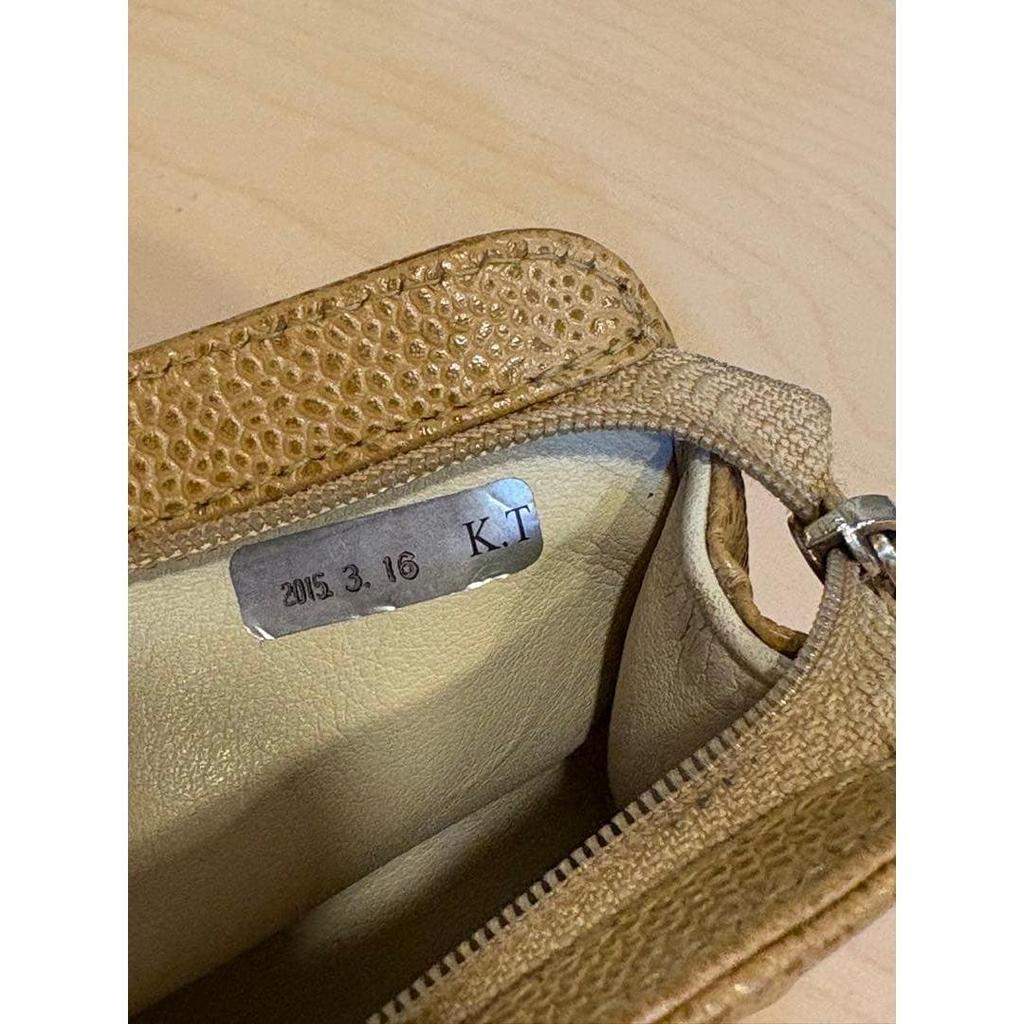 Used CHANEL Caviar Skin Pouch Beige