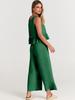 2025 Summer Women's Sleeveless Ruched Vest & Wide-Leg Cropped Pants Set