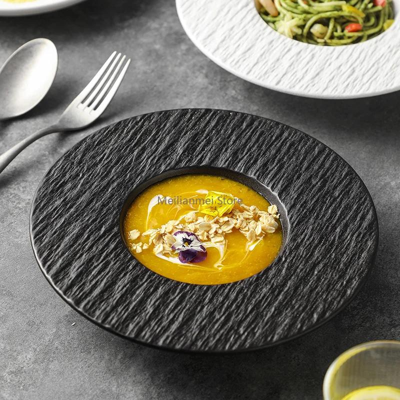 Spaghetti Plate High-end Western Food Plates Ceramic Salad Plate Dish Plates Japanese Tableware Soup Plates, Restaurant Plate
