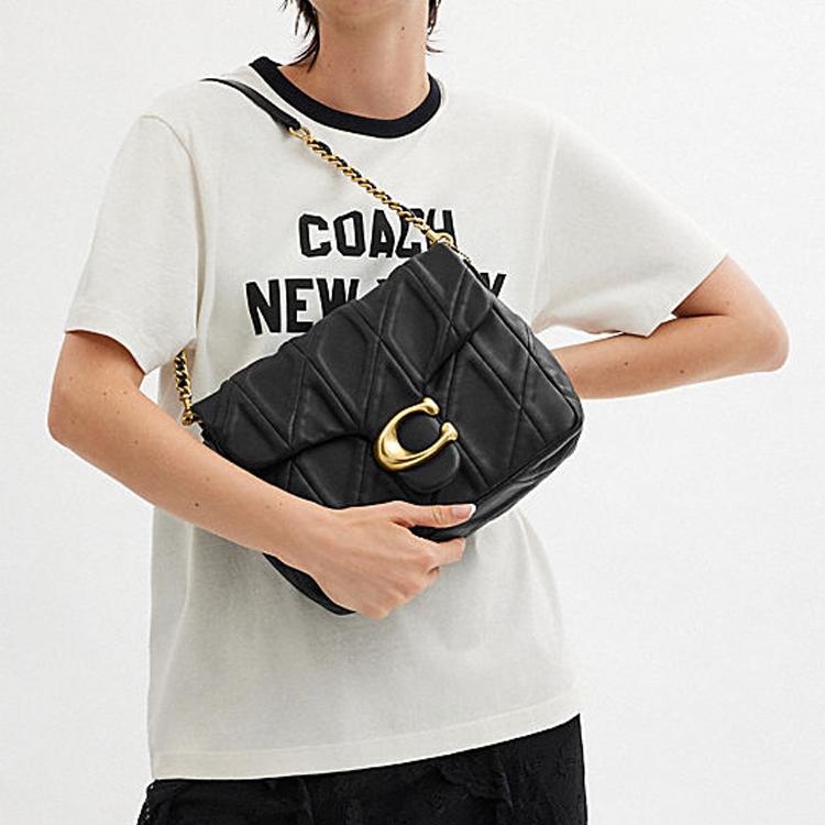 Coach Times Square Tabby 26 Quilted Logo Leather Crossbody Bag Medium Women Bags Black CW630-B4BK