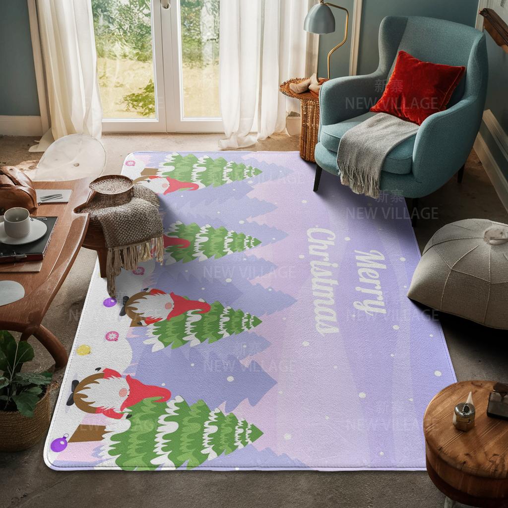 House Entrance Carpet Home Door Mat Living Room Bath Foot Bathroom Non-slip Water Absorption Rugs Bath Merry Christmas Winter