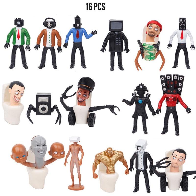 Skibidi Toilet Man PVC-Figuren-Set 16 Teile 6-10 cm Höhe